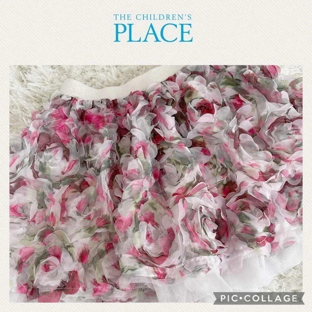 Girls texture floral skirt